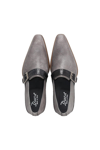 Duca Sezze Men’s Shoes Snake Print Calf-Skin Leather Single Monk-Strap (D1172)-AmbrogioShoes