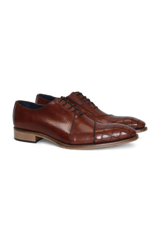 Duca Spoleto I Embossed Leather Oxford-AmbrogioShoes