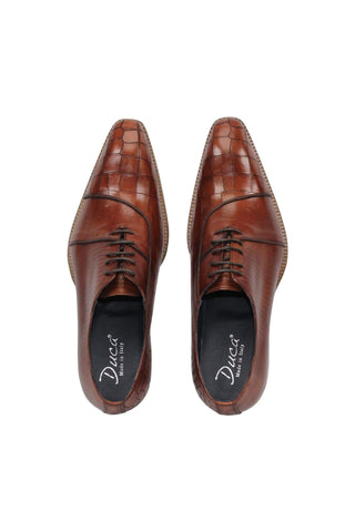 Duca Spoleto I Embossed Leather Oxford-AmbrogioShoes