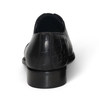 Duca Spoleto I Men's Shoes Embossed Crocodile / Ostrich / Lizard Skin Print Calf-Skin Leather Oxford (D1185)-AmbrogioShoes