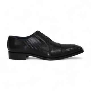 Duca Spoleto I Men's Shoes Embossed Crocodile / Ostrich / Lizard Skin Print Calf-Skin Leather Oxford (D1185)-AmbrogioShoes