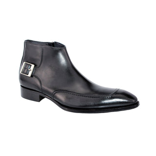Duca Taranto Black Calf-Skin Leather Boots (D1075)