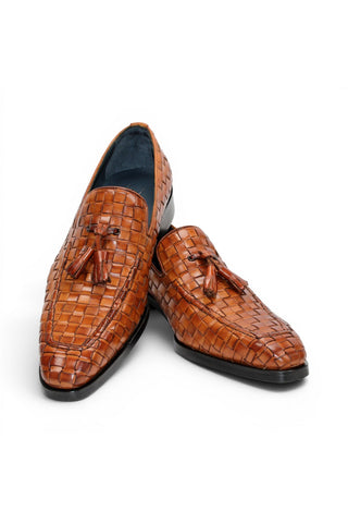 Duca Tirrenea Woven Leather Tassel Loafer