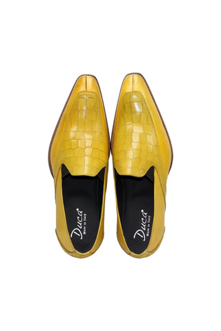 Duca Trento Men’s Shoes Crocodile Embossed Calf-Skin Leather Loafer (D1083)-AmbrogioShoes