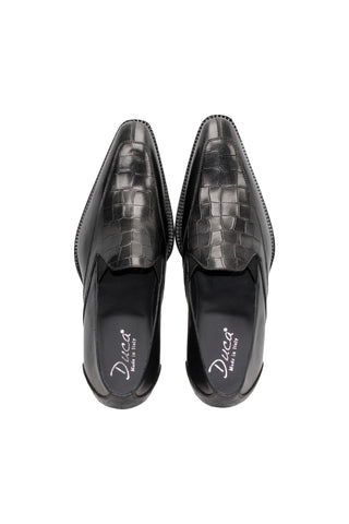 Duca Trento Men’s Shoes Crocodile Embossed Calf-Skin Leather Loafer (D1083)-AmbrogioShoes