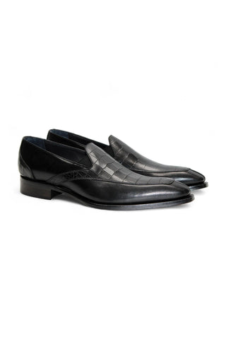 Duca Trento Men’s Shoes Crocodile Embossed Leather Loafer (D1083)-AmbrogioShoes