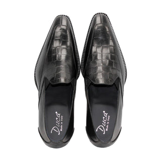 Duca Trento Men’s Shoes Crocodile Print Calf-Skin Leather Loafer (D1083)-AmbrogioShoes
