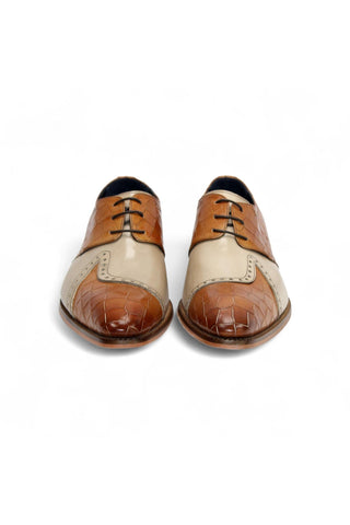 Duca Valentano Men’s Shoes Crocodile Embossed / Calf-Skin Leather Derby (D1089)-AmbrogioShoes