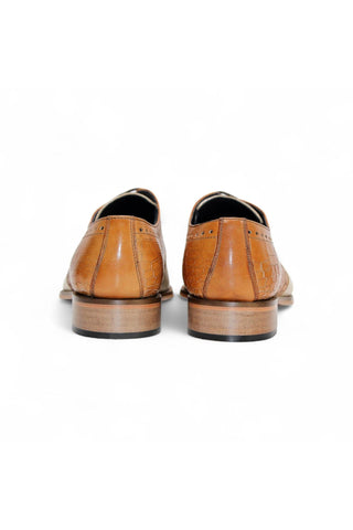 Duca Valentano Men’s Shoes Crocodile Embossed / Calf-Skin Leather Derby (D1089)-AmbrogioShoes