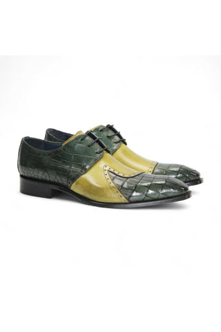 Duca Valentano Men’s Shoes Crocodile Embossed / Calf-Skin Leather Derby (D1089)-AmbrogioShoes