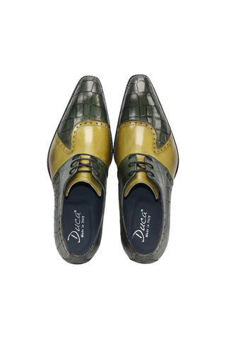 Duca Valentano Men’s Shoes Crocodile Embossed / Calf-Skin Leather Derby (D1089)-AmbrogioShoes