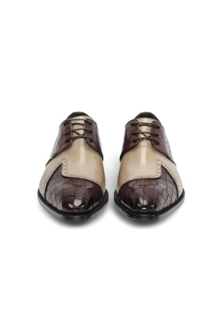 Duca Valentano Men’s Shoes Crocodile Embossed / Calf-Skin Leather Derby (D1089)-AmbrogioShoes