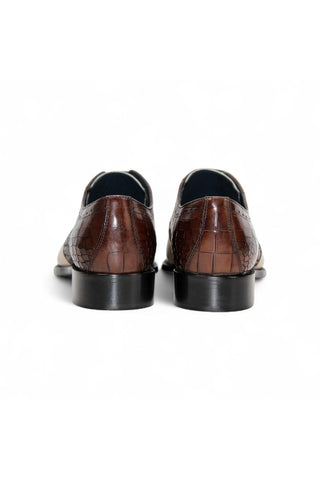 Duca Valentano Men’s Shoes Crocodile Embossed / Calf-Skin Leather Derby (D1089)-AmbrogioShoes