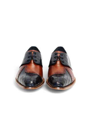 Duca Valentano Men’s Shoes Crocodile Embossed / Calf-Skin Leather Derby (D1089)-AmbrogioShoes