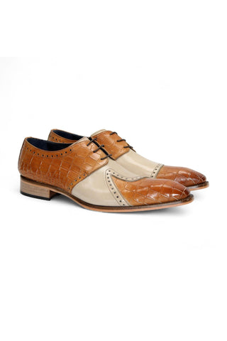 Duca Valentano Men’s Shoes Crocodile Embossed / Calf-Skin Leather Derby (D1089)-AmbrogioShoes