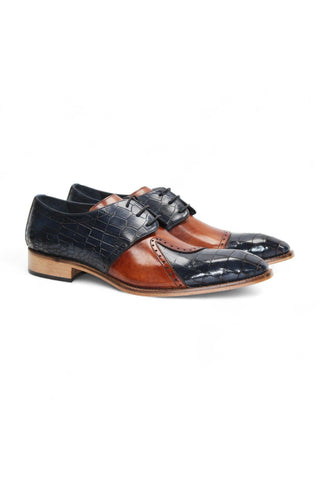Duca Valentano Men’s Shoes Crocodile Embossed / Leather Derby (D1089)-AmbrogioShoes