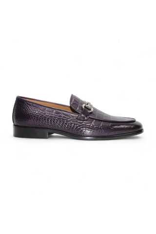 Duca Vasto Embossed Leather Horse-bit Loafer-AmbrogioShoes