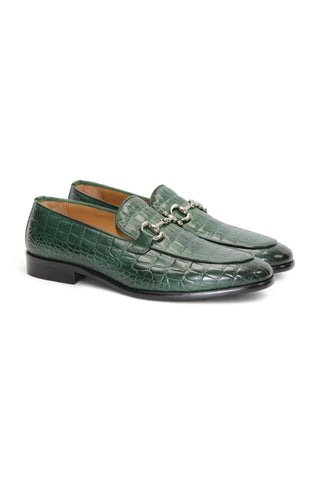 Duca Vasto Embossed Leather Horse-bit Loafer-AmbrogioShoes