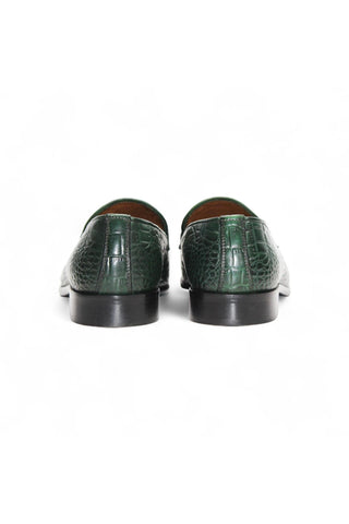 Duca Vasto Men’s Shoes Crocodile Embossed Calf-Skin Leather Horse-bit Loafer (D1178)-AmbrogioShoes
