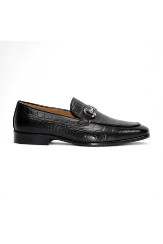 Duca Vasto Men’s Shoes Crocodile Print Calf-Skin Leather Horse-bit Loafer (D1178)-AmbrogioShoes