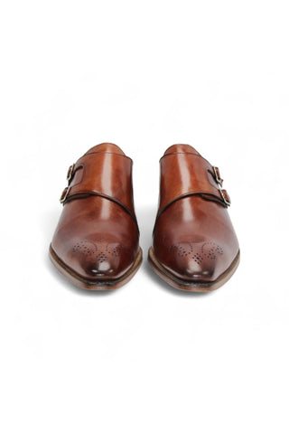 Duca Vergato Leather Double-Monk Strap-AmbrogioShoes
