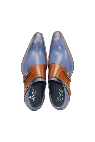 Duca Vergato Leather Double-Monk Strap-AmbrogioShoes
