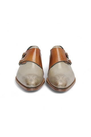 Duca Vergato Leather Double-Monk Strap-AmbrogioShoes