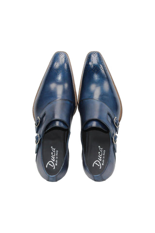 Duca Vergato Leather Double-Monk Strap-AmbrogioShoes