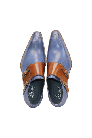 Duca Vergato Men’s Shoes Calf-Skin Leather Double-Monk Strap (D1098)-AmbrogioShoes