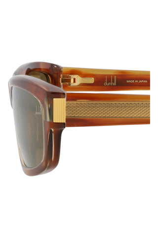 Dunhill DU0077S TRANSPARENT YELLOW/FLAMED LIGHT BROWN HAVANA Sunglasses-AmbrogioShoes