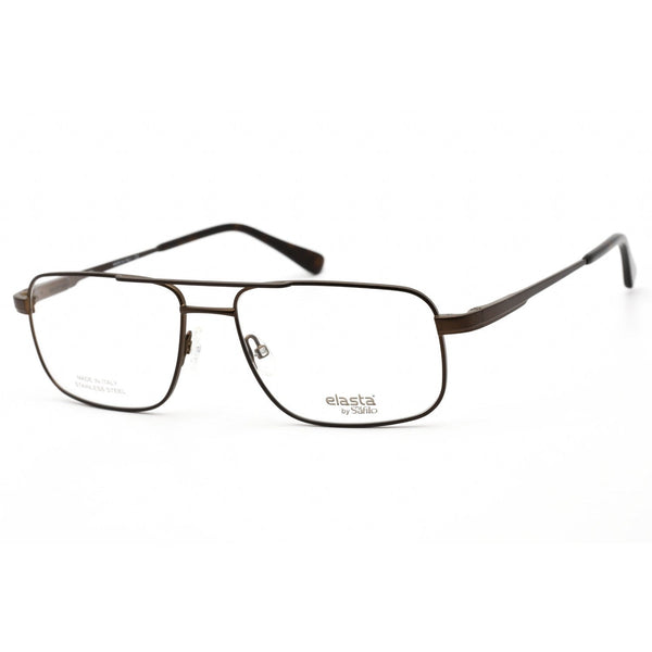 Elasta E 7236 Eyeglasses DARK BROWN/Clear demo lens-AmbrogioShoes