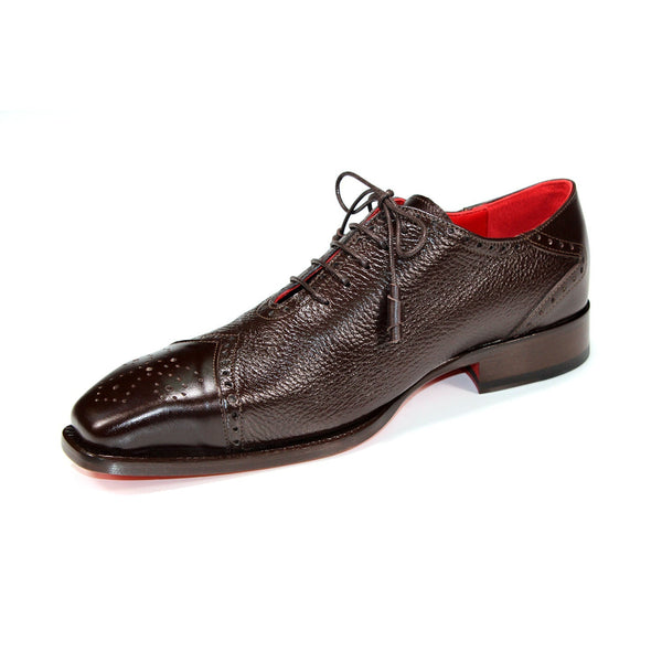 Emilio Franco Bosco Men's Shoes Chocolate Calf/Deer Leather Oxfords (EF1205)-AmbrogioShoes