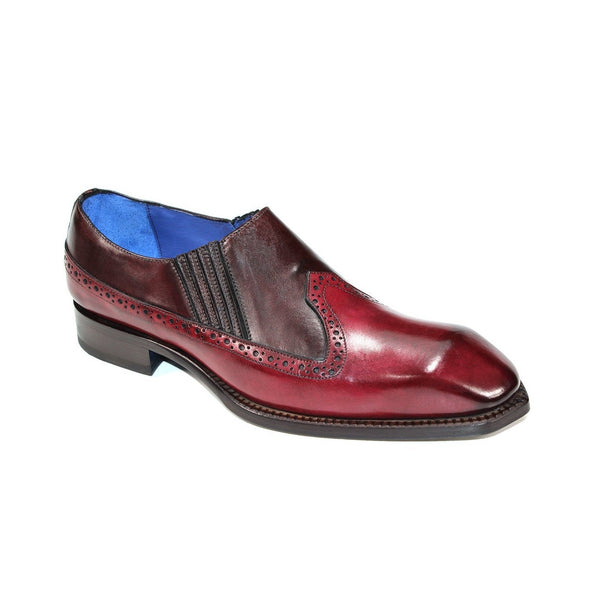 Emilio Franco Brio Men's Shoes Antique Red-Burgundy Calf Skin Leather Loafer (EF1230)-AmbrogioShoes