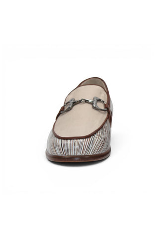 Emilio Franco EF439 Linen & Leather Horse-Bit Loafer