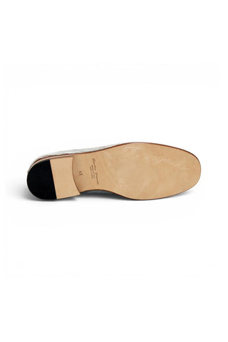 Emilio Franco EF439 Linen & Leather Horse-Bit Loafer