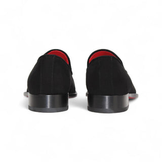 Emilio Franco Francesco Men's Shoes Black Suede Leather Loafers (EF1032)-AmbrogioShoes