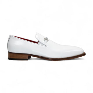 Emilio Franco Francesco White Calf-Skin Leather Horse-Bit Loafer (EF1250)-AmbrogioShoes