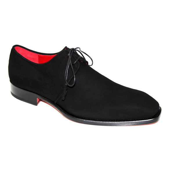 Emilio Franco Gabriele Men's Shoes Black Suede Leather Oxfords (EF1200)-AmbrogioShoes