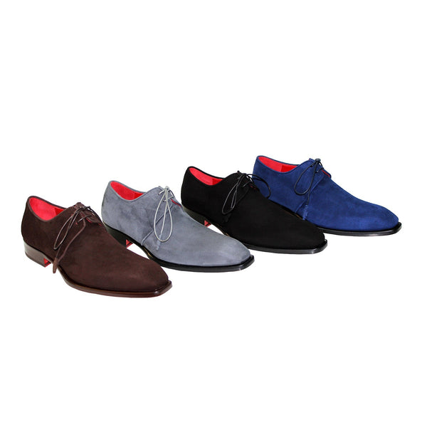 Emilio Franco Gabriele Men's Shoes Chocolate Suede Leather Oxfords (EF1201)-AmbrogioShoes