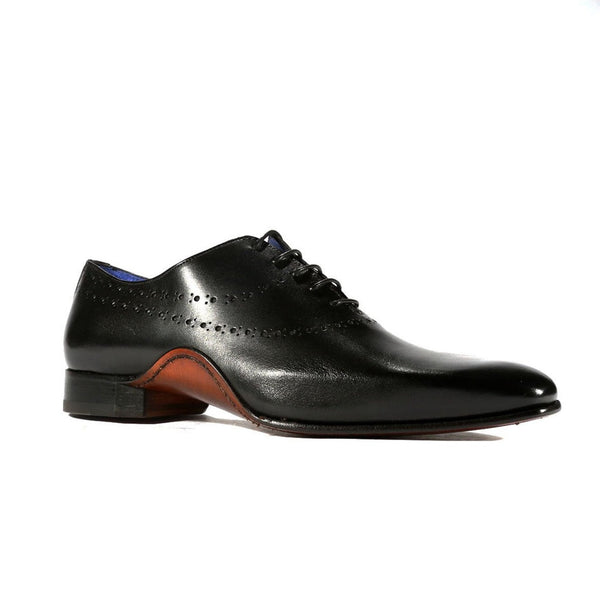 Emilio Franco Livio Men's Shoes Black Calf-Skin Leather Opanka Oxfords (EFS3715)-AmbrogioShoes