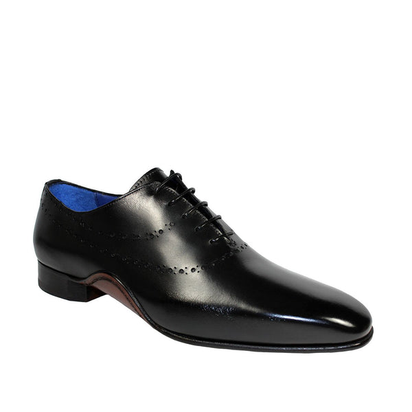 Emilio Franco Livio Men's Shoes Black Calf-Skin Leather Oxfords (EF3715)-AmbrogioShoes