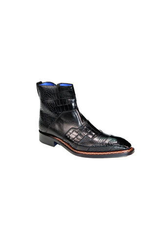 Emilio Franco Lucio Embossed Calf-Skin Leather Boot (EF1216)-AmbrogioShoes