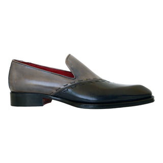 Emilio Franco Vittorio Men's Shoes Two Tone-Gray Calf-Skin Leather Loafers (EF1242)-AmbrogioShoes