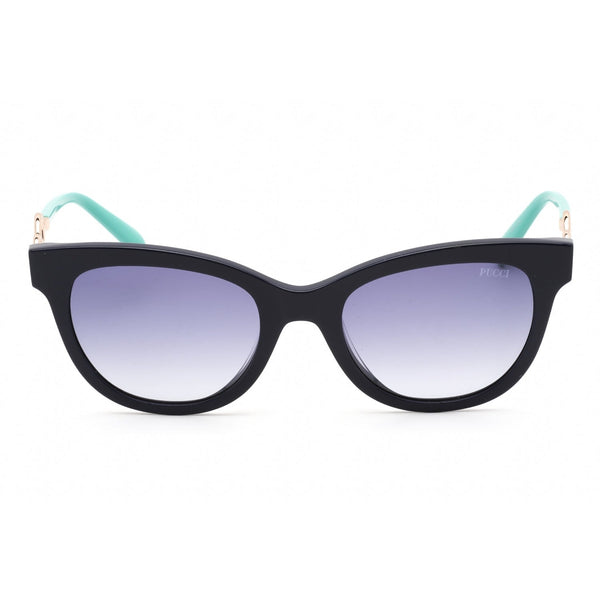 Emilio Pucci EP0157 Sunglasses Shiny Blue Black / Gradient Blue-AmbrogioShoes