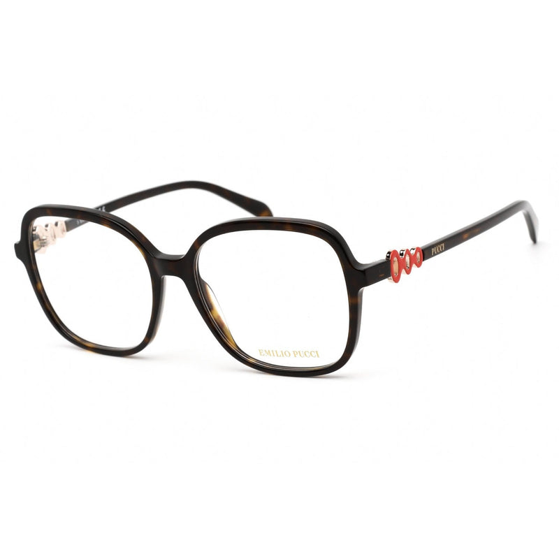 Emilio Pucci EP5177 Eyeglasses dark havana/clear demo lens-AmbrogioShoes