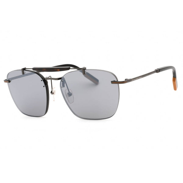 Ermenegildo Zegna EZ0155 Sunglasses Matte Gunmetal / Brown-AmbrogioShoes