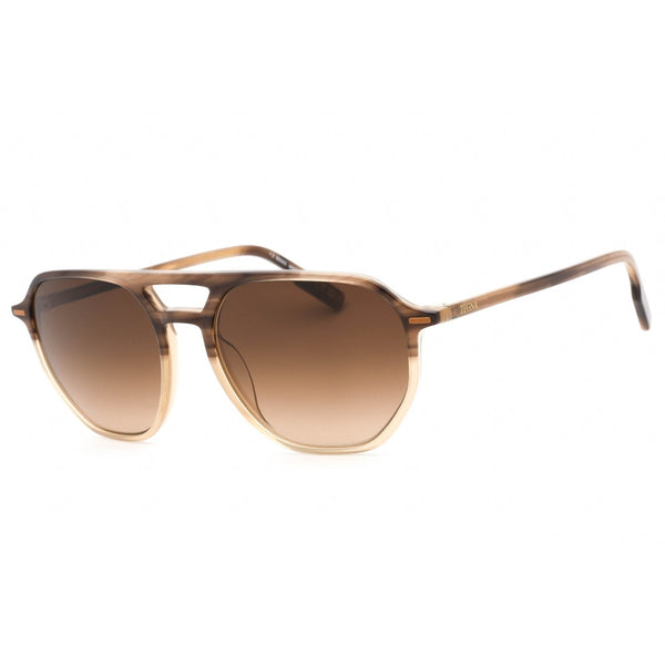 Ermenegildo Zegna EZ0212 Sunglasses Shiny Dark Brown / Gradient Brown-AmbrogioShoes