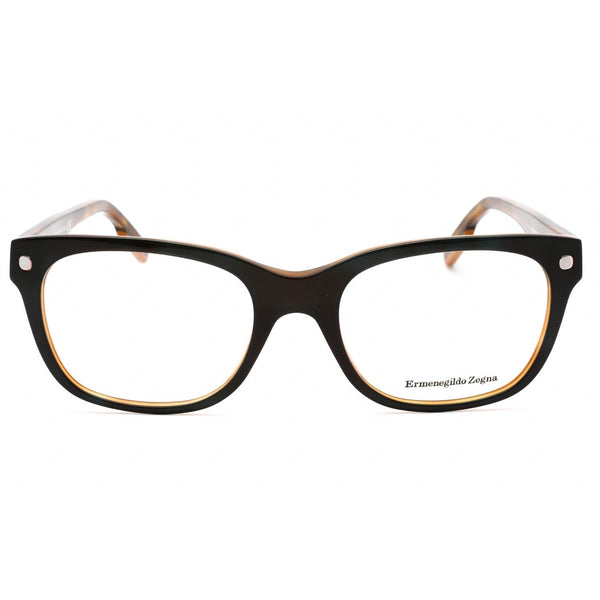 Ermenegildo Zegna EZ5230 Eyeglasses shiny dark green/clear demo lens-AmbrogioShoes