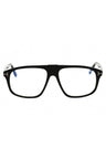 001 - shiny black/clear/blue-light block lens