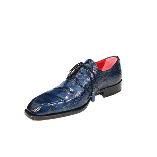 Fennix Alexander Men's Shoes Blue Alligator Exotic Oxfords (FX1121)-AmbrogioShoes